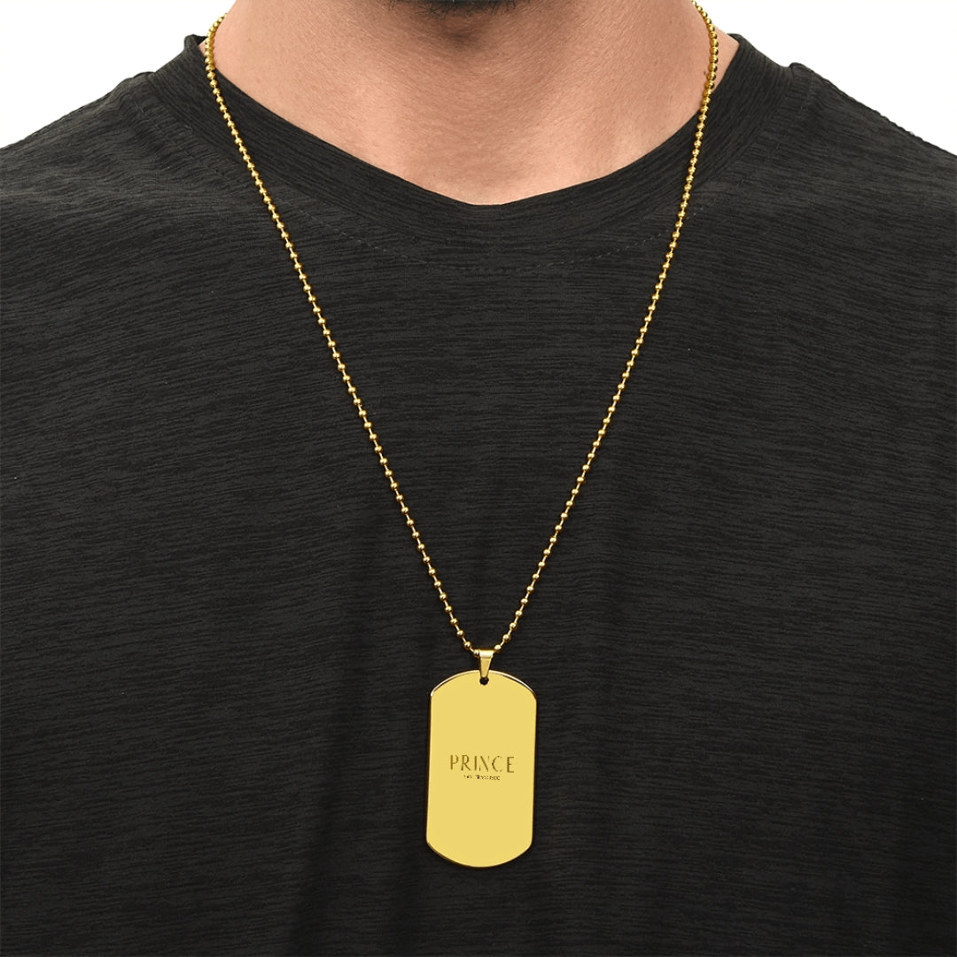Bold Custom Engraved Tag Pendant Chain