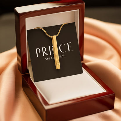 Classic Engravable Vertical Bar Pendant Necklace