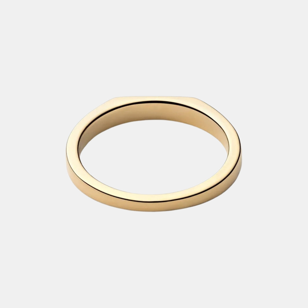 Slim Geometric Signet Ring