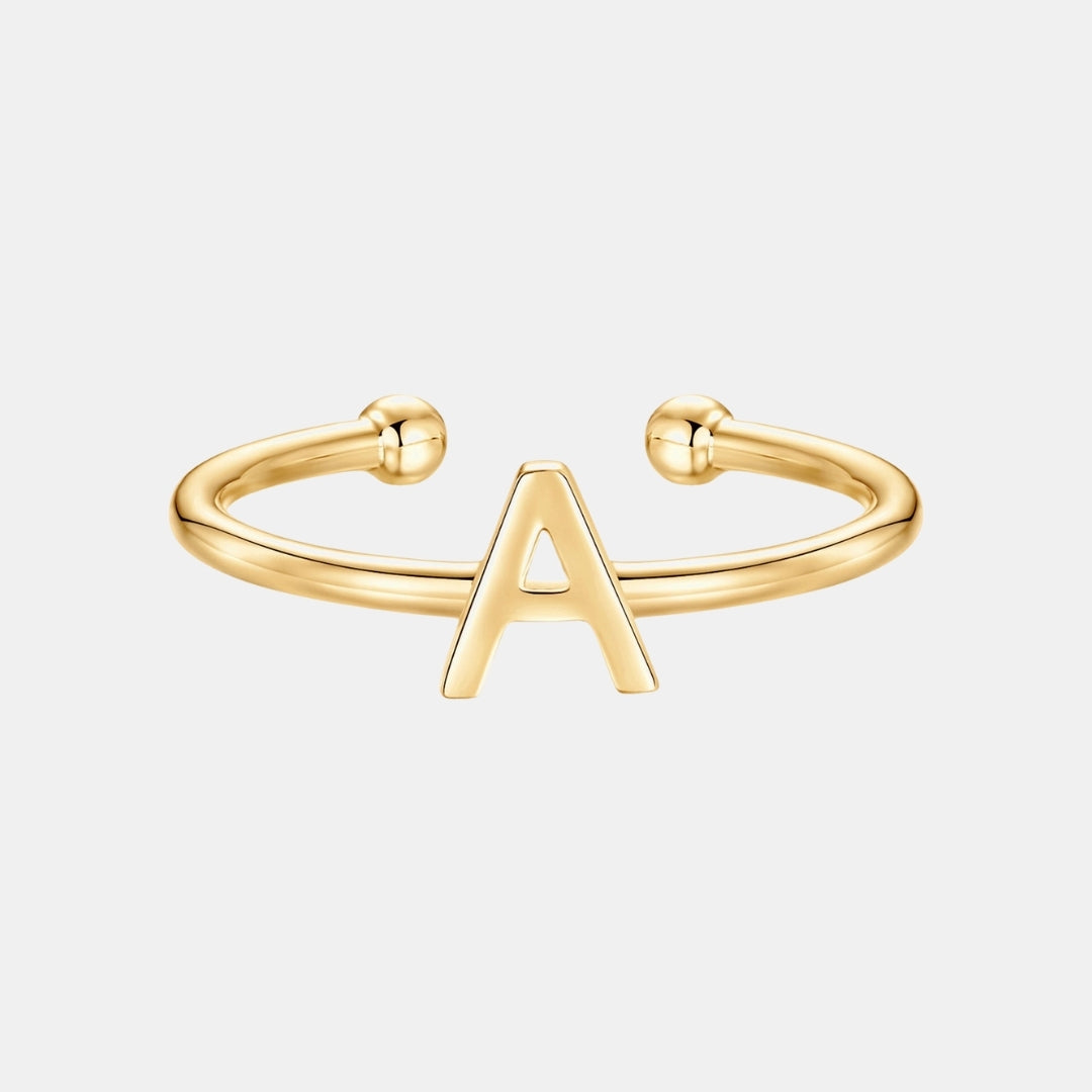 Slim Initial Letter Cuff Ring