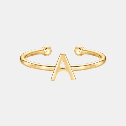 Slim Initial Letter Cuff Ring