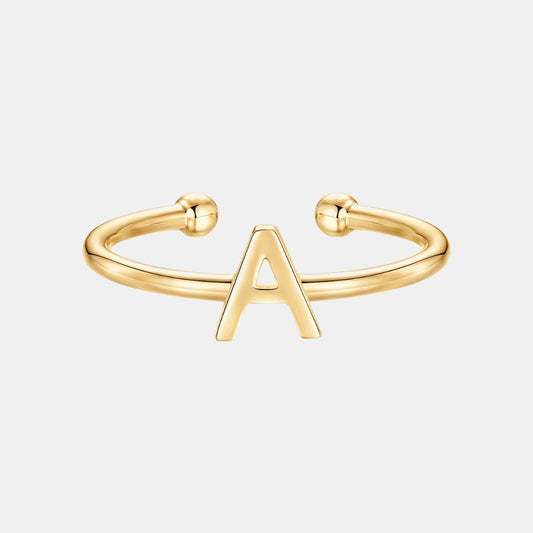 Slim Initial Letter Cuff Ring