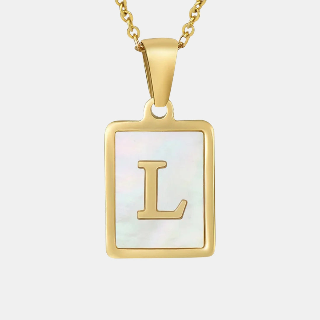 Bold Initial Letter Pendant Necklace