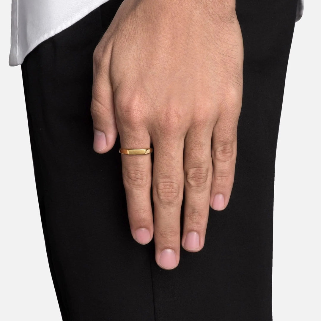 Slim Geometric Signet Ring
