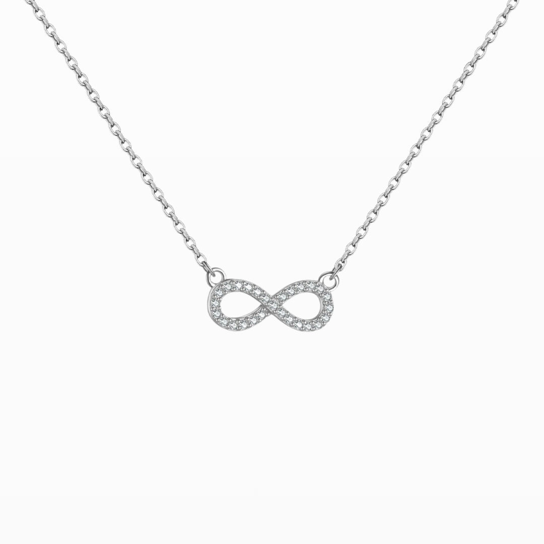 Slim CZ Infinity Pendant Necklace