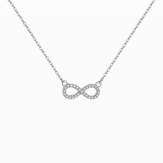 Slim CZ Infinity Pendant Necklace