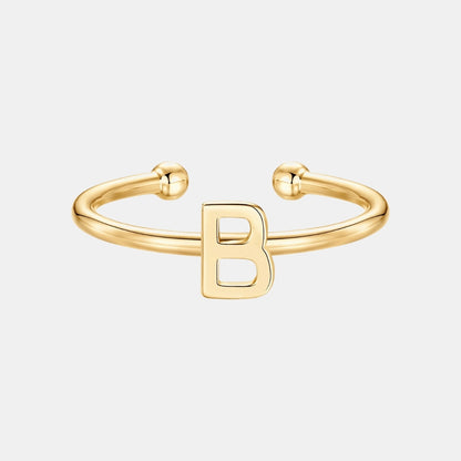 Slim Initial Letter Cuff Ring