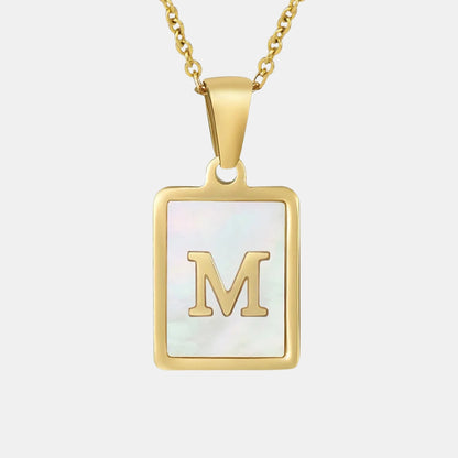 Bold Initial Letter Pendant Necklace