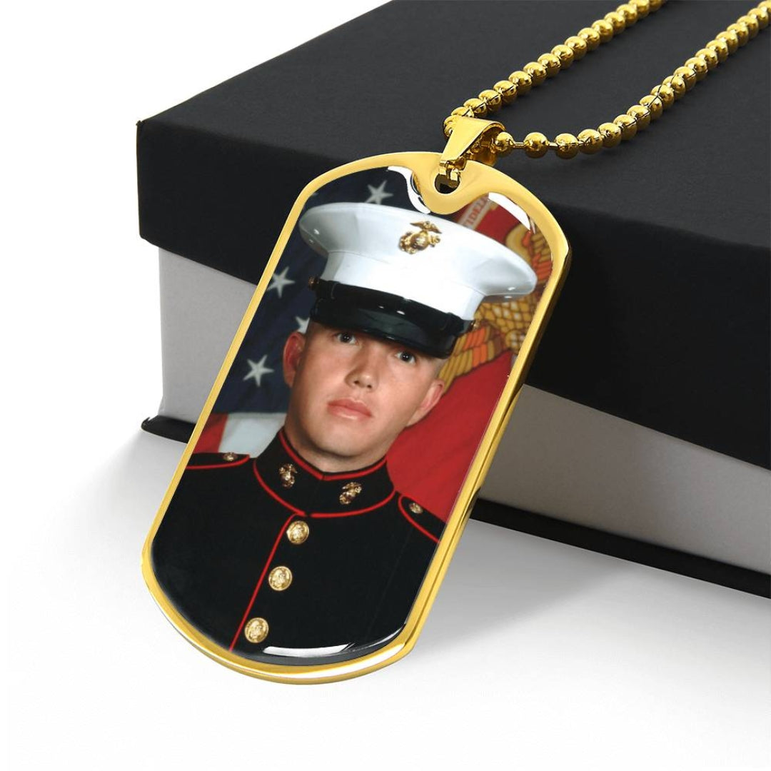 Custom Photo Engraved Tag Pendant Necklace