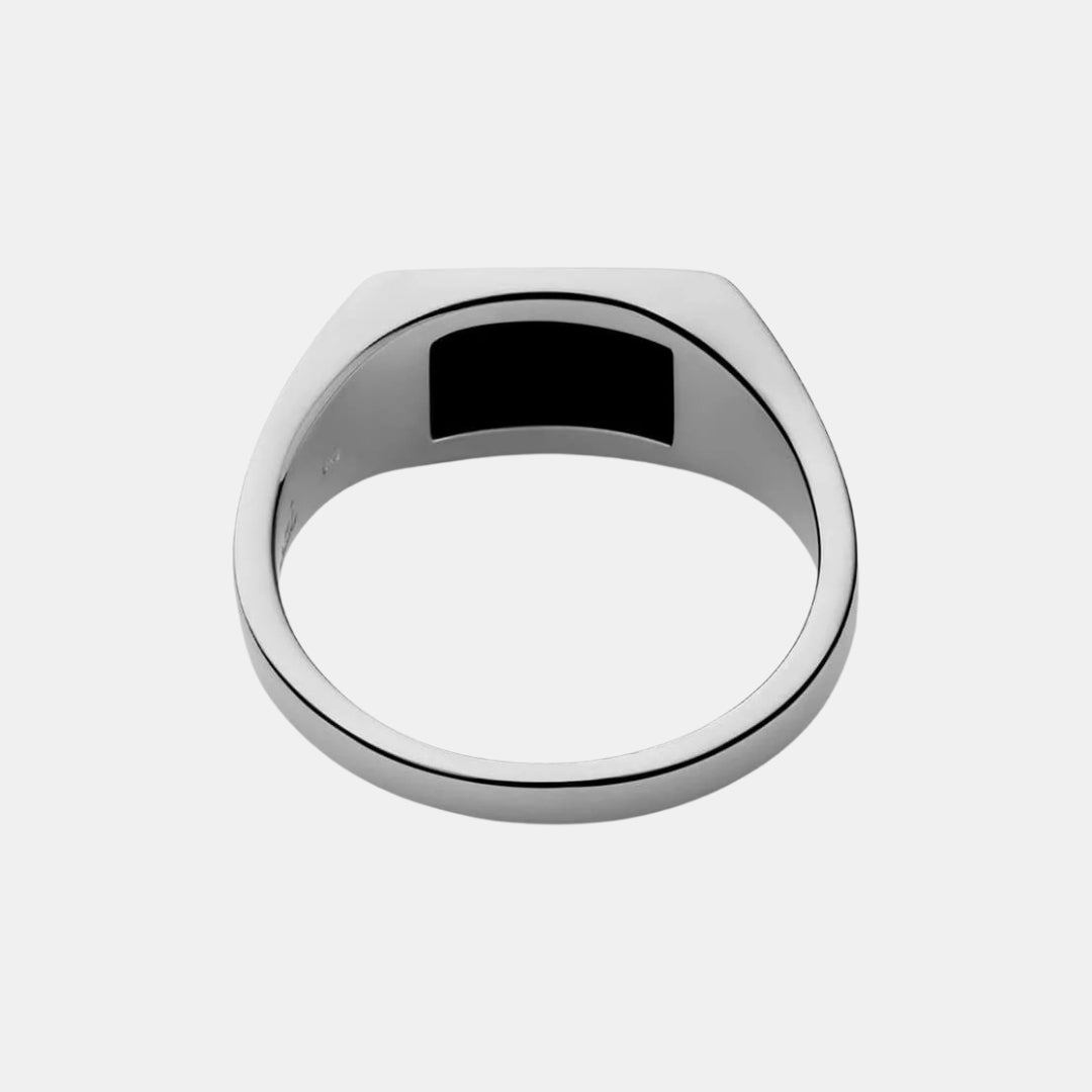 Classic Onyx Geometric Signet Ring