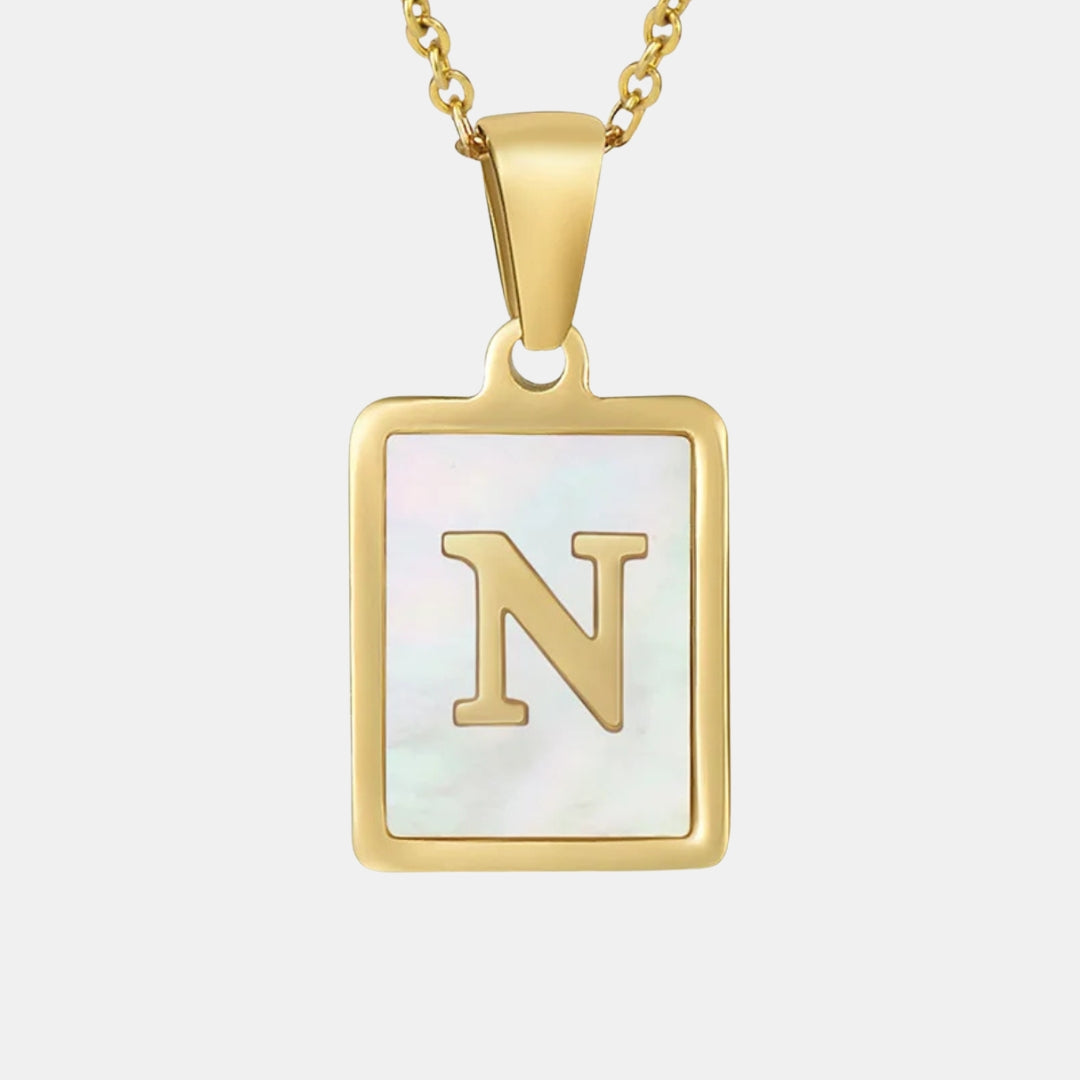 Bold Initial Letter Pendant Necklace