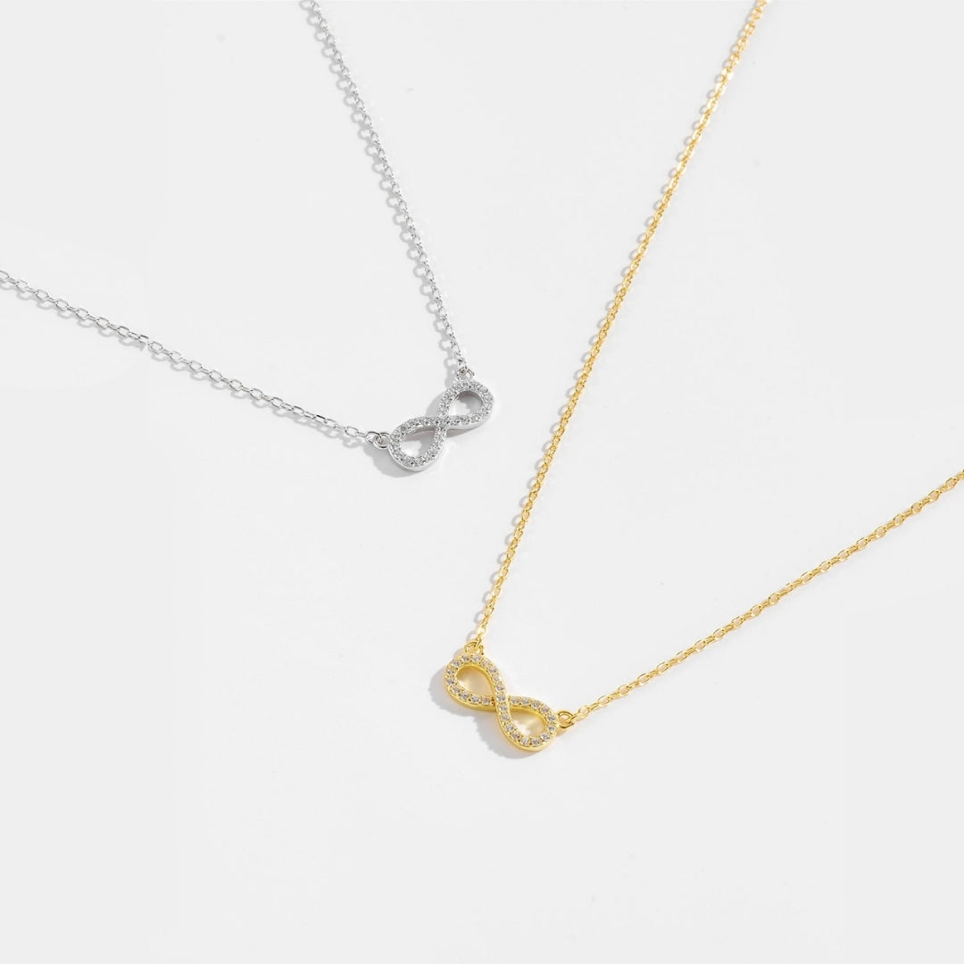 Slim CZ Infinity Pendant Necklace