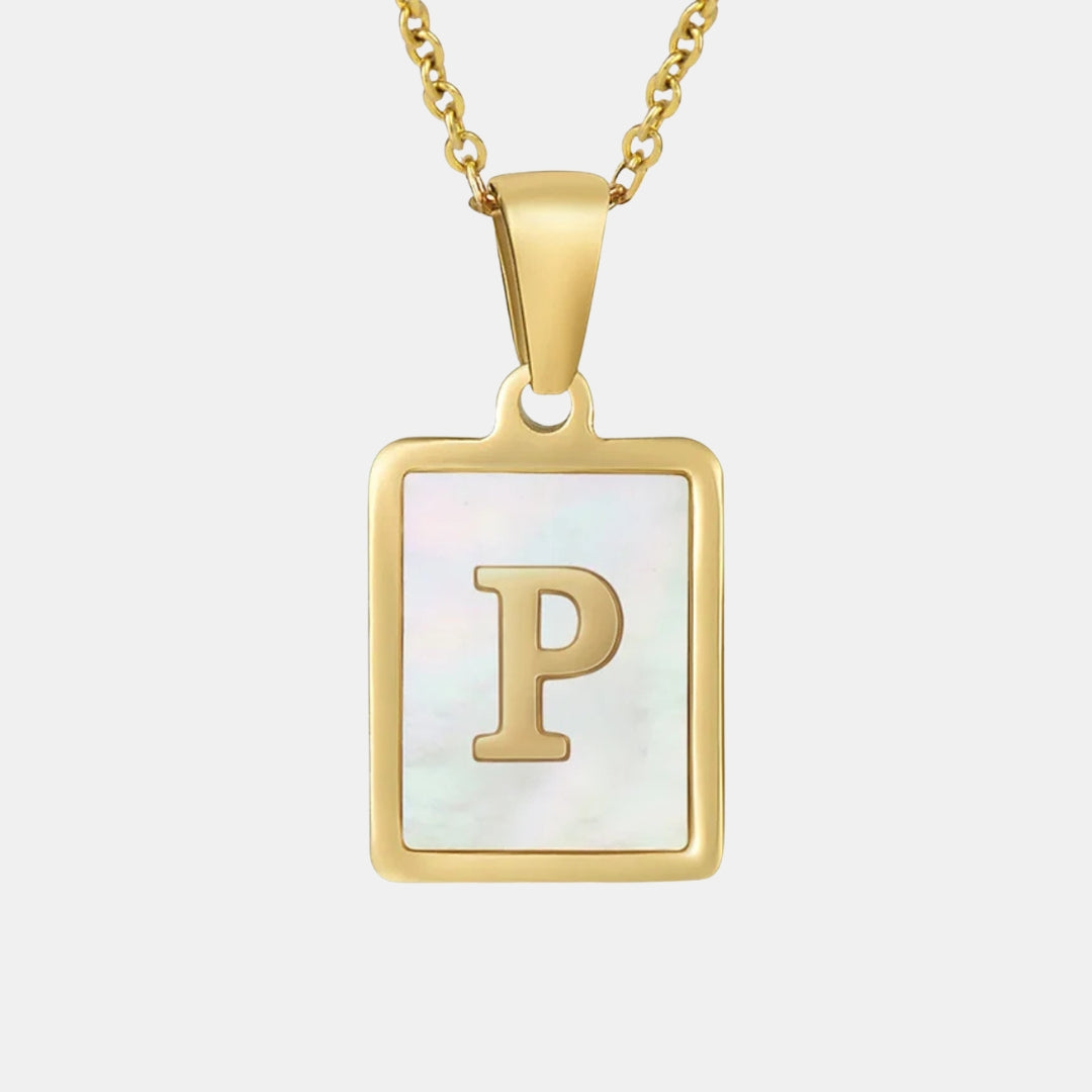 Bold Initial Letter Pendant Necklace