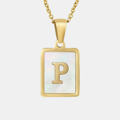 Bold Initial Letter Pendant Necklace