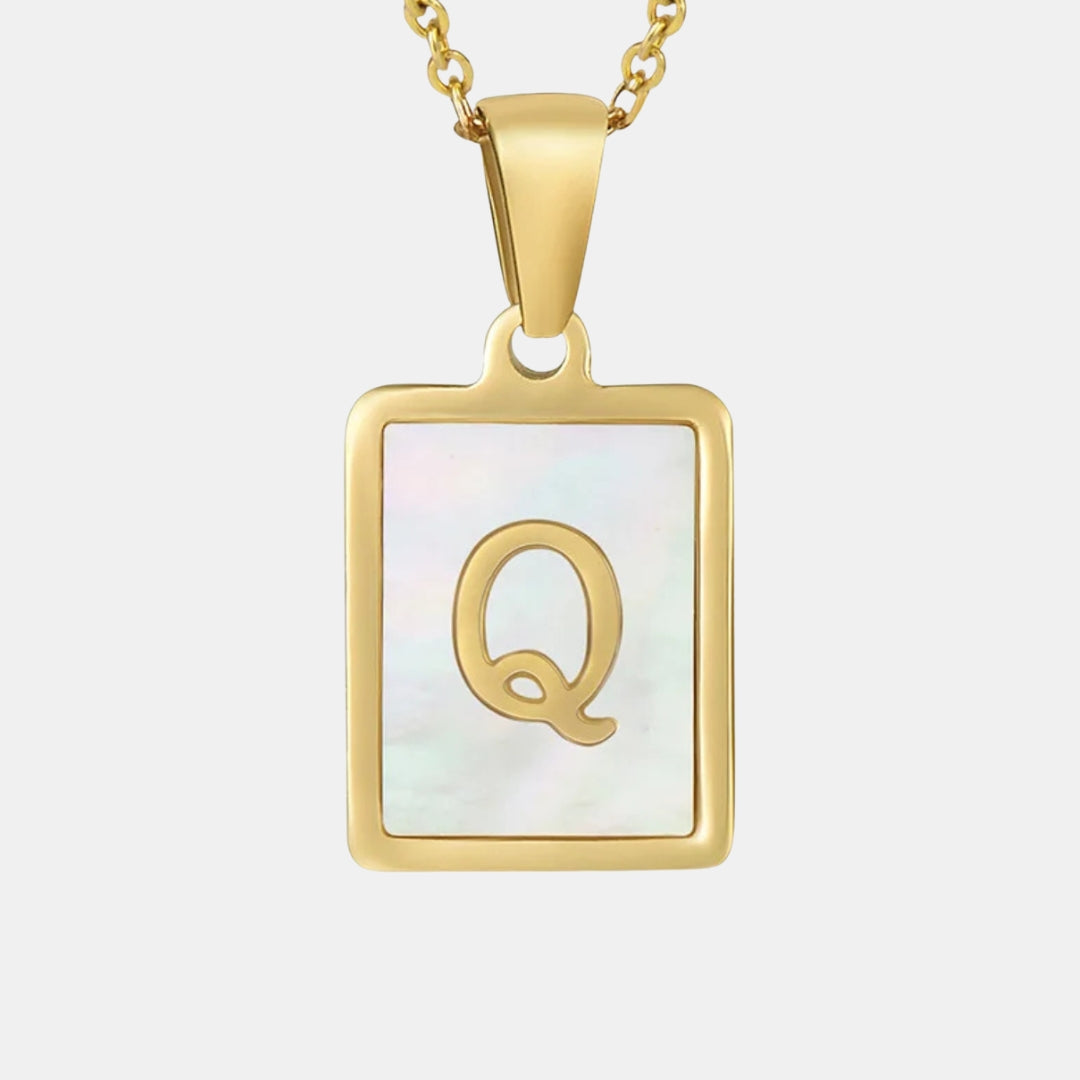 Bold Initial Letter Pendant Necklace