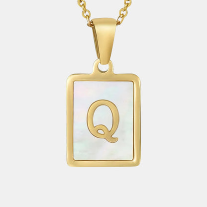 Bold Initial Letter Pendant Necklace