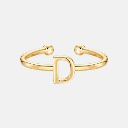 Slim Initial Letter Cuff Ring