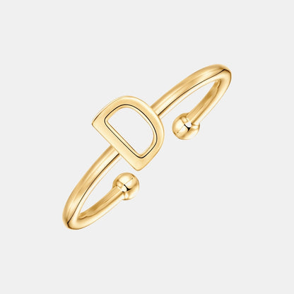 Slim Initial Letter Cuff Ring