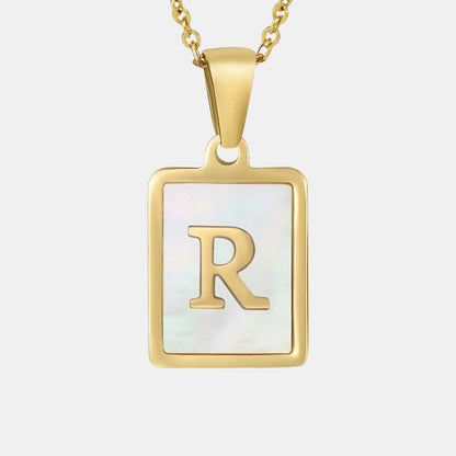 Bold Initial Letter Pendant Necklace