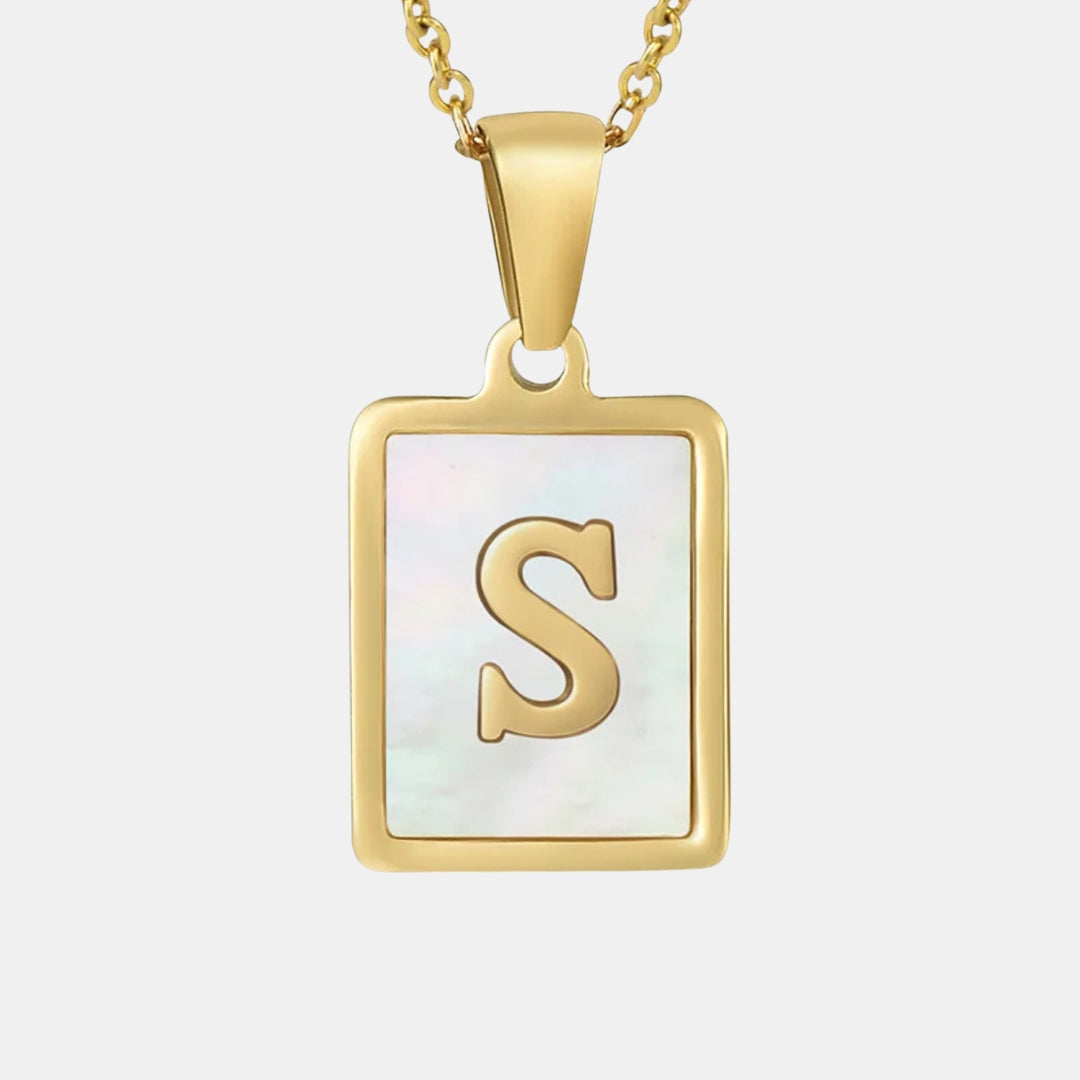 Bold Initial Letter Pendant Necklace
