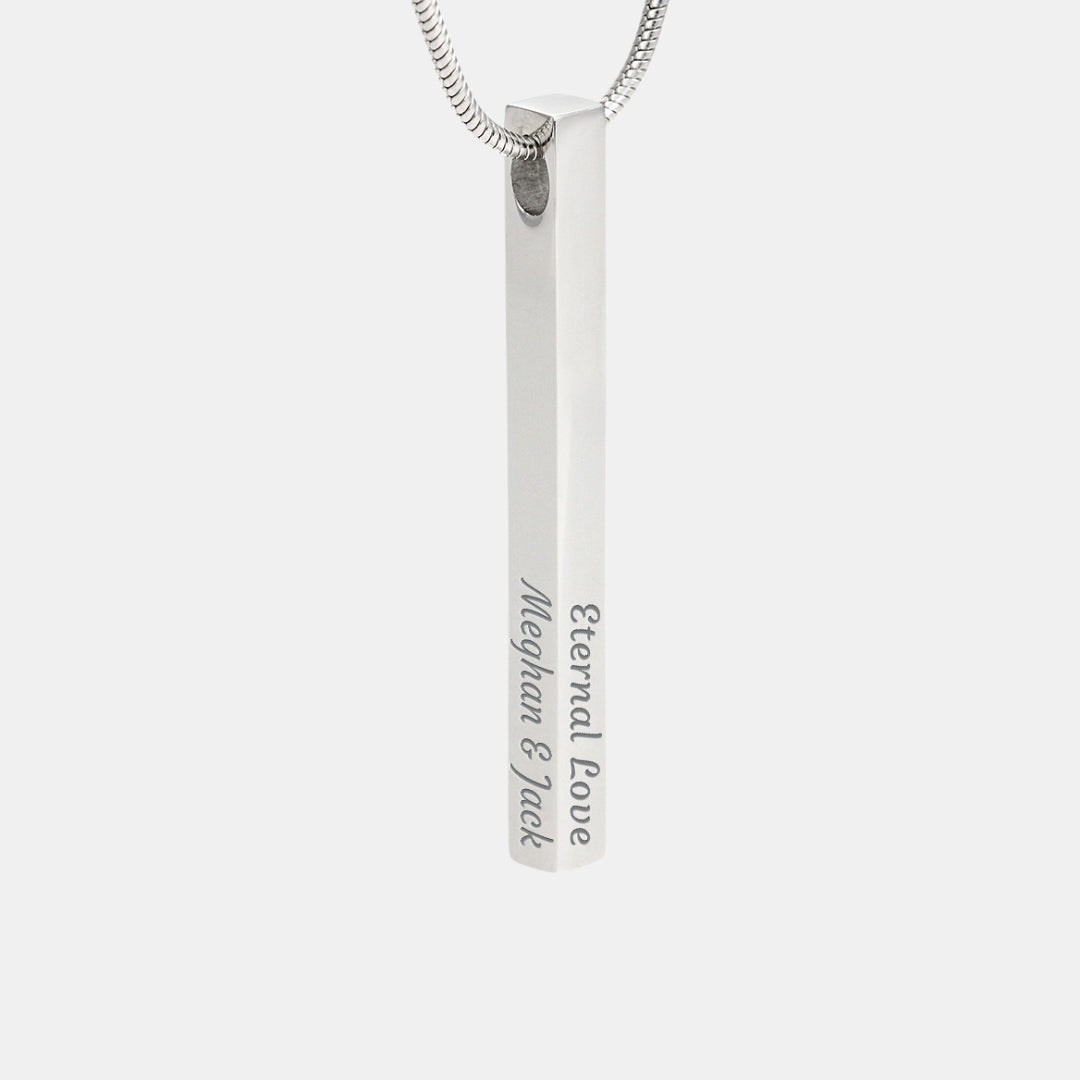 Classic Engravable Vertical Bar Pendant Necklace