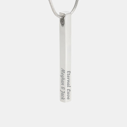 Classic Engravable Vertical Bar Pendant Necklace