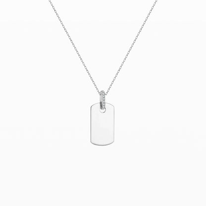 Slim CZ Rectangle Pendant Necklace