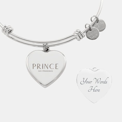 Bold Custom Engraved Heart Bangle Bracelet
