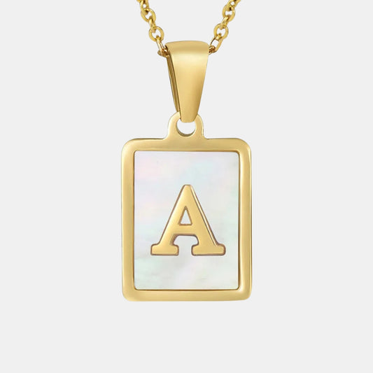 Bold Initial Letter Pendant Necklace