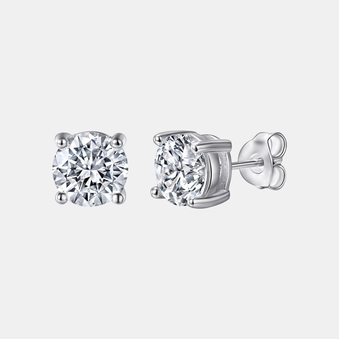 Classic CZ Round Stud Earrings