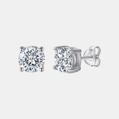 Classic CZ Round Stud Earrings