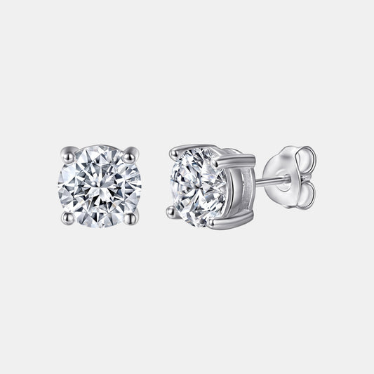 Classic CZ Round Stud Earrings