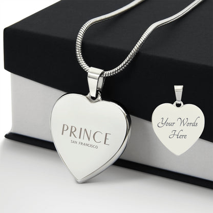 Bold Custom Engraved Heart Pendant Necklace