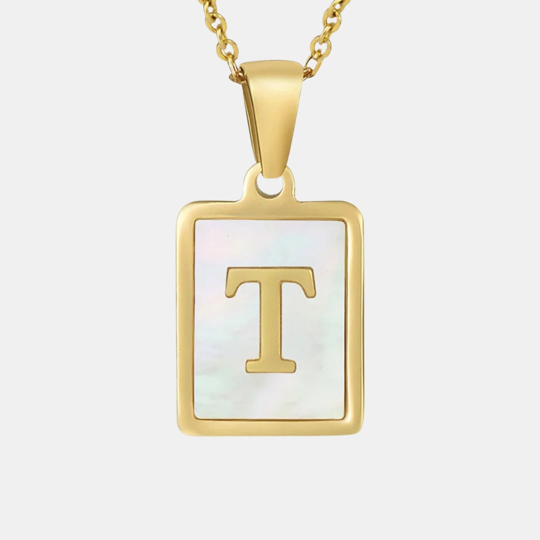 Bold Initial Letter Pendant Necklace