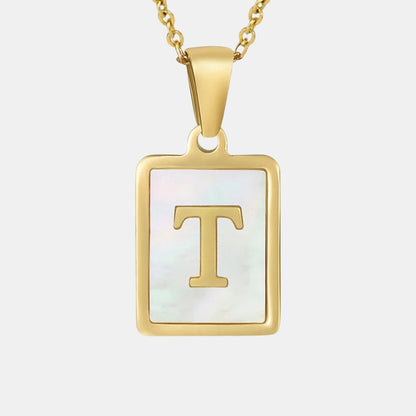 Bold Initial Letter Pendant Necklace