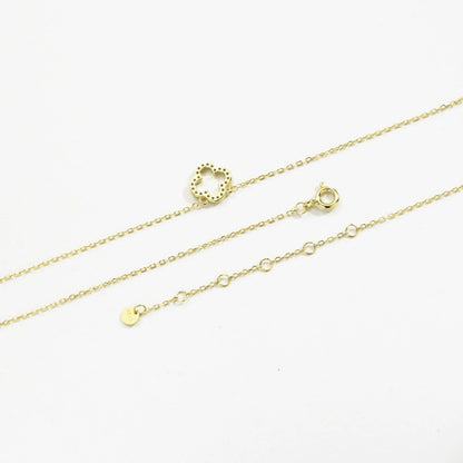Slim CZ Four-Leaf Clover Pendant Necklace