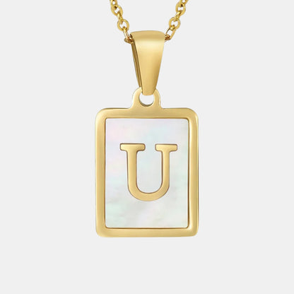 Bold Initial Letter Pendant Necklace