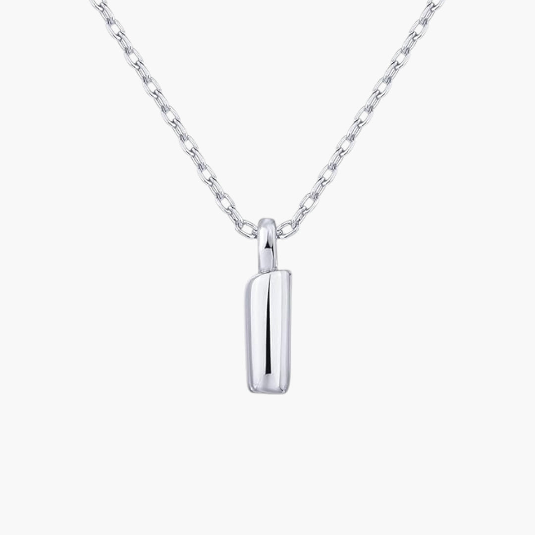 Initial Bubble Letter Pendant Necklace