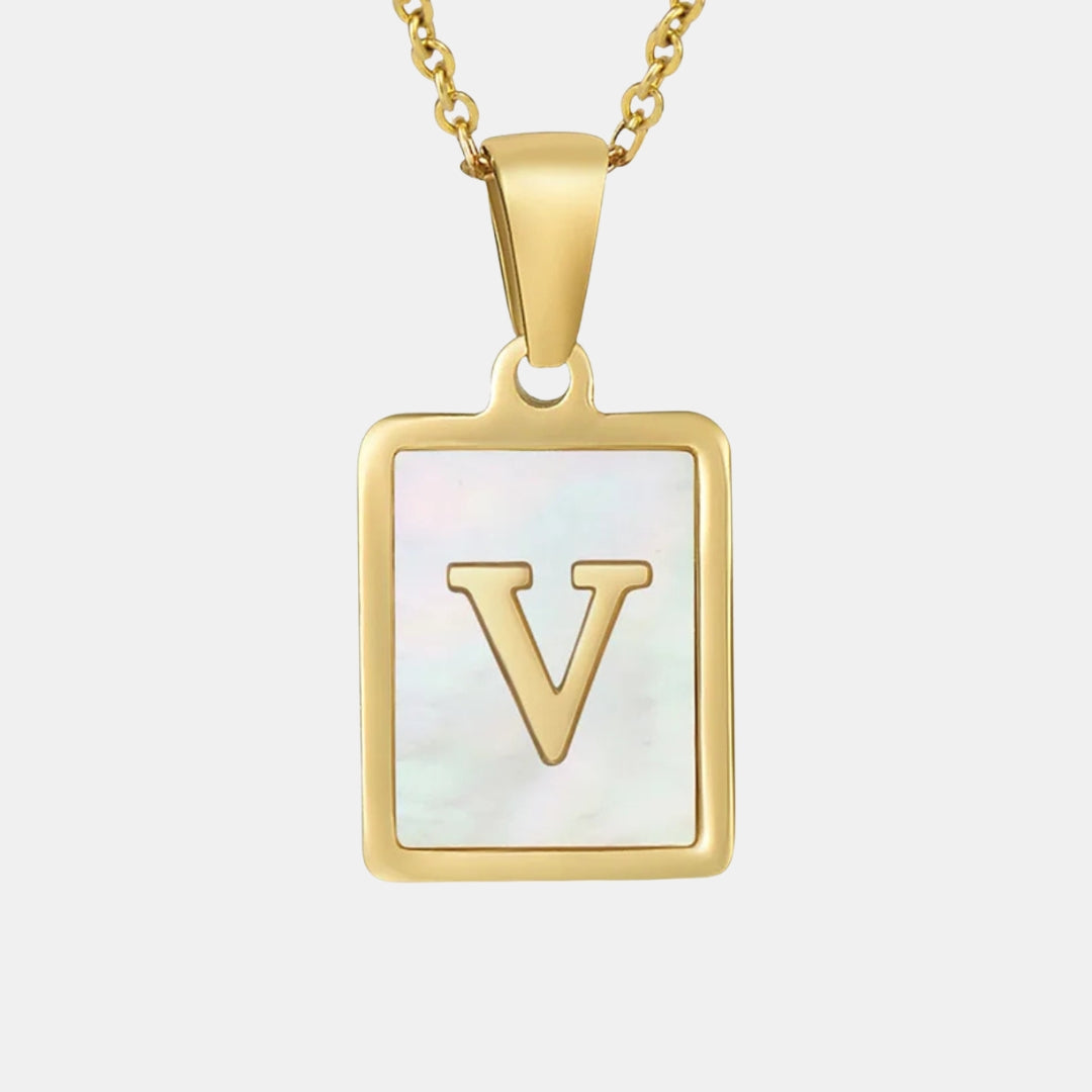 Bold Initial Letter Pendant Necklace