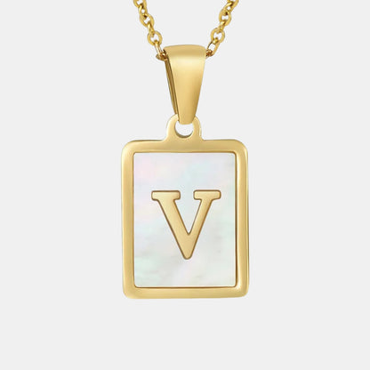 Bold Initial Letter Pendant Necklace