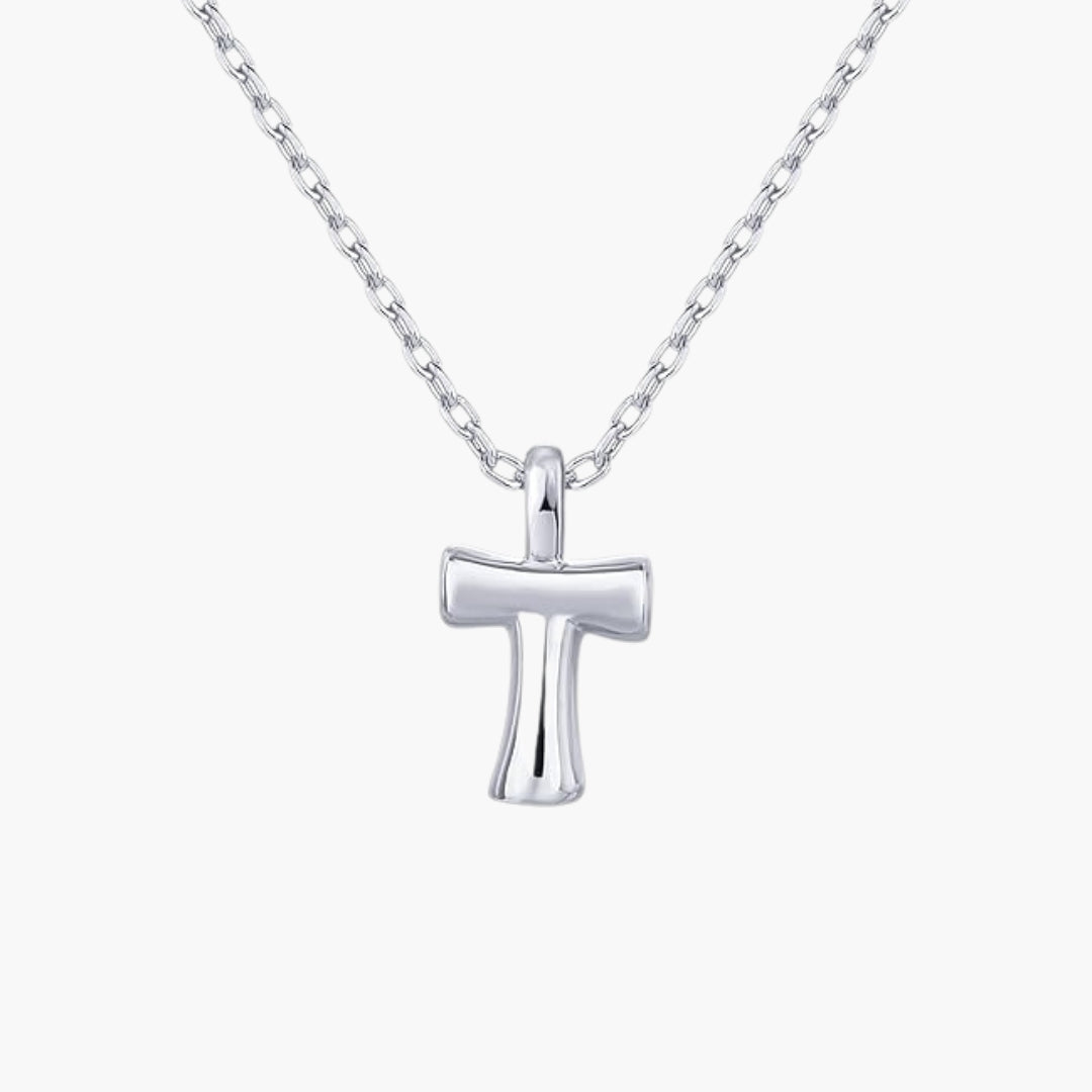 Initial Bubble Letter Pendant Necklace