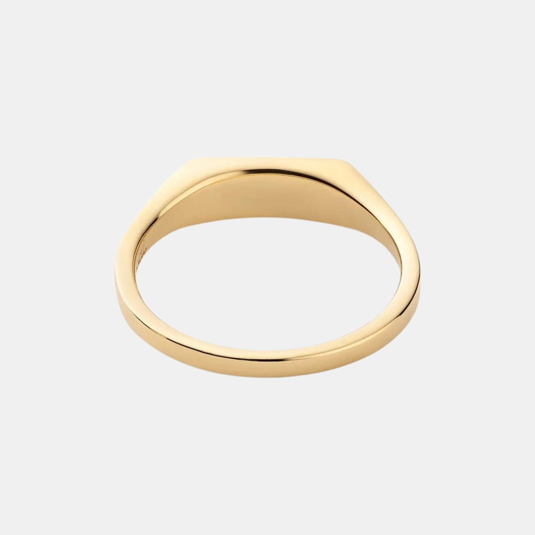 Slim Onyx Geometric Signet Ring