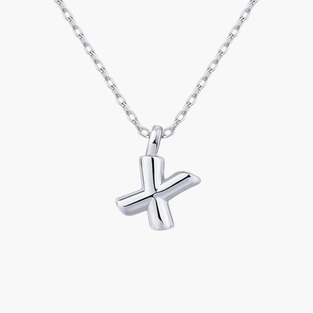 Initial Bubble Letter Pendant Necklace