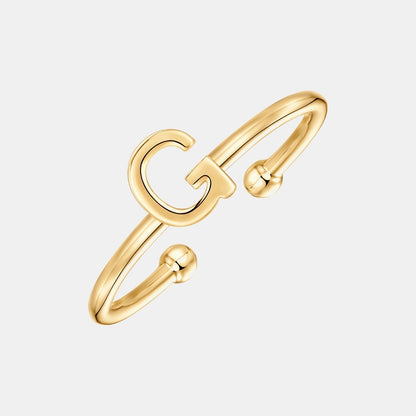 Slim Initial Letter Cuff Ring