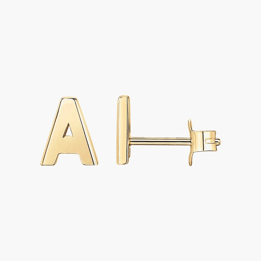 Initial Letter Stud Earrings