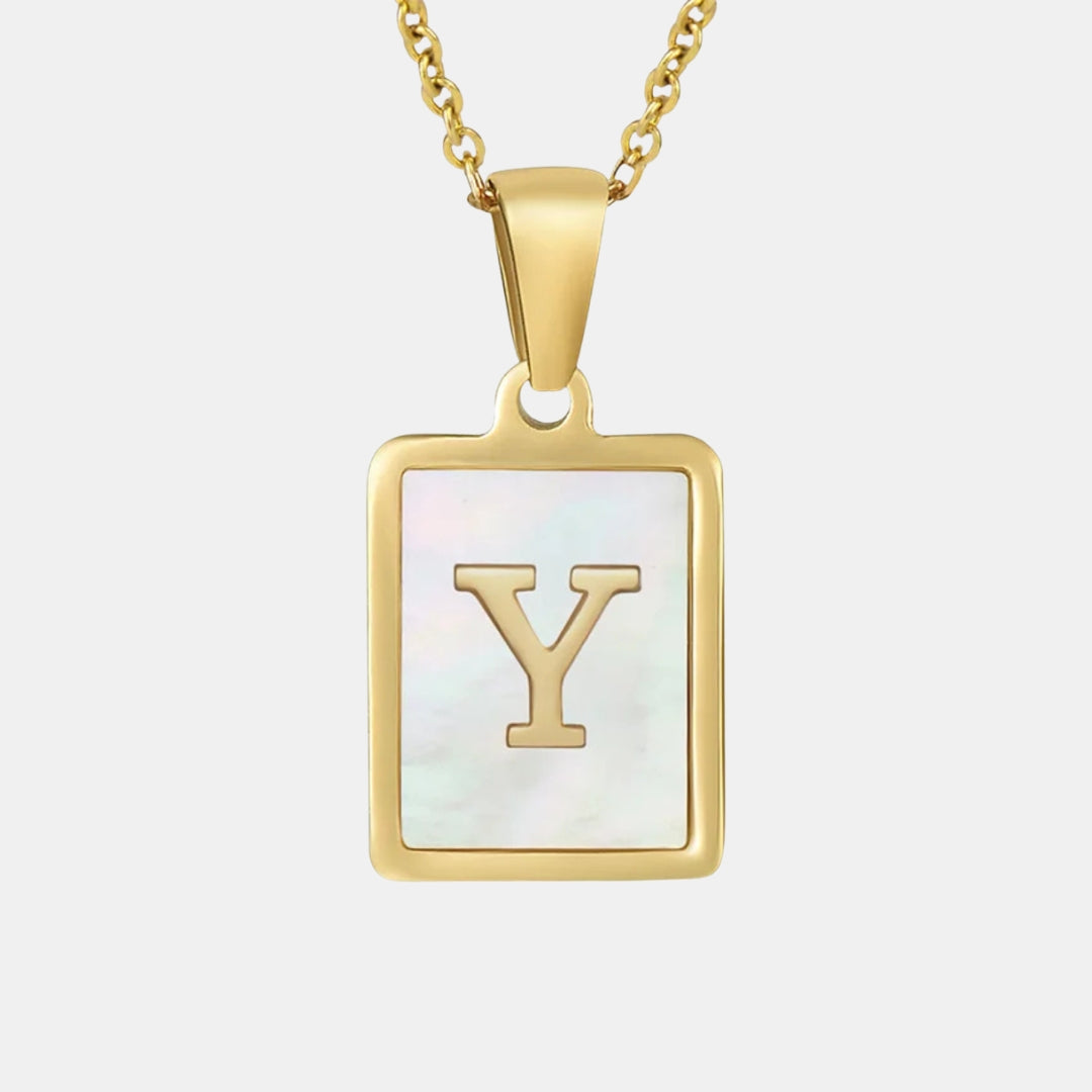 Bold Initial Letter Pendant Necklace