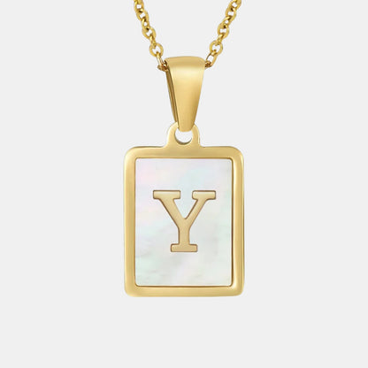 Bold Initial Letter Pendant Necklace