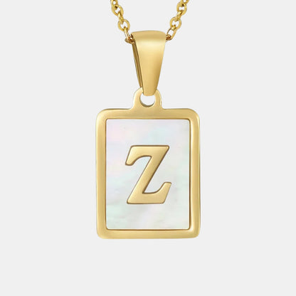 Bold Initial Letter Pendant Necklace