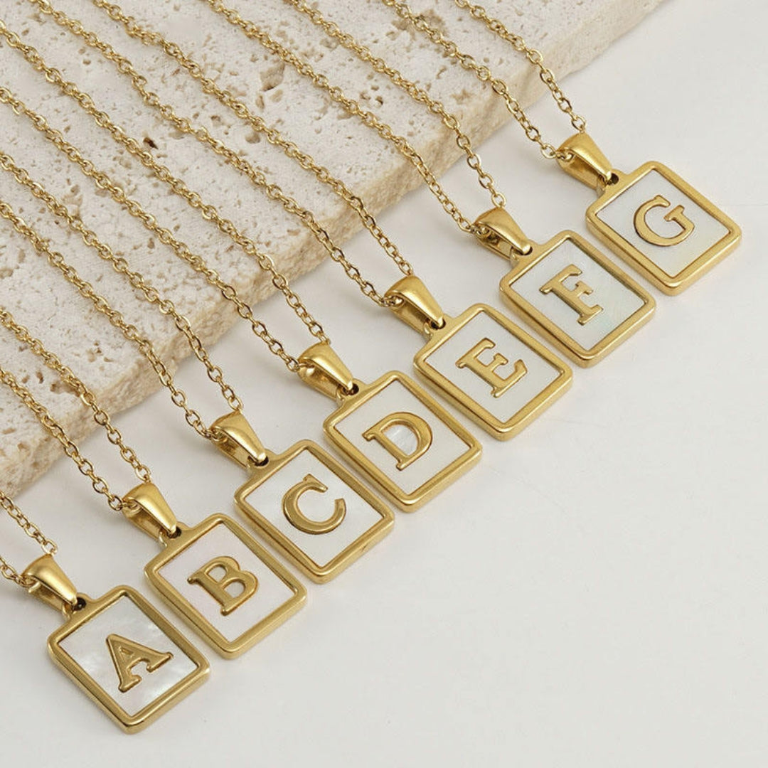 Bold Initial Letter Pendant Necklace