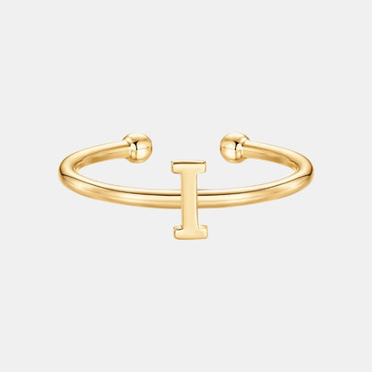 Slim Initial Letter Cuff Ring